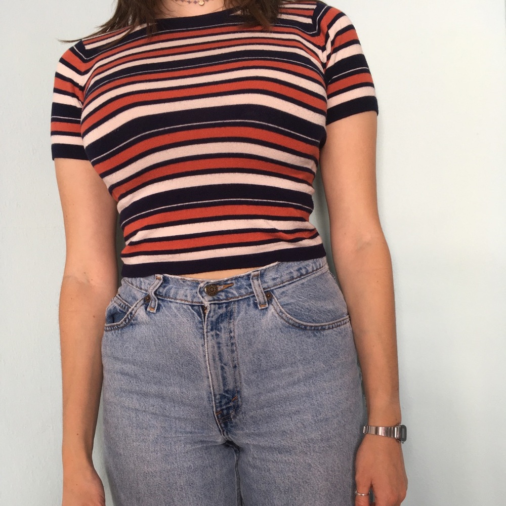 Striped brandy crop top